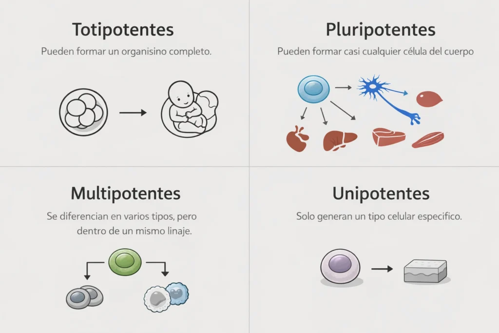 tipos de celulas segun su potencial